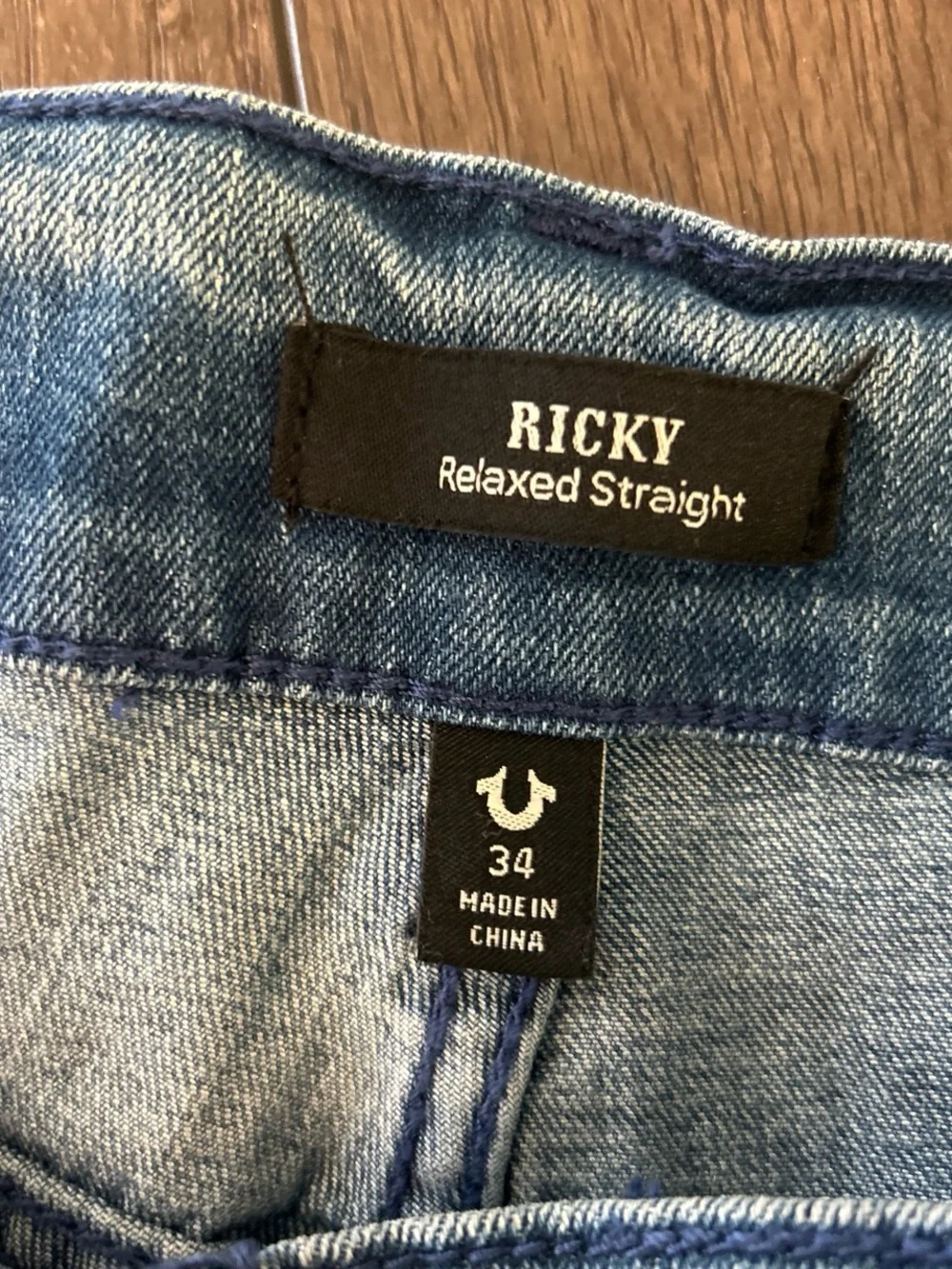 True Religion Light Blue Denim Jeans with Signature Flap Pocket